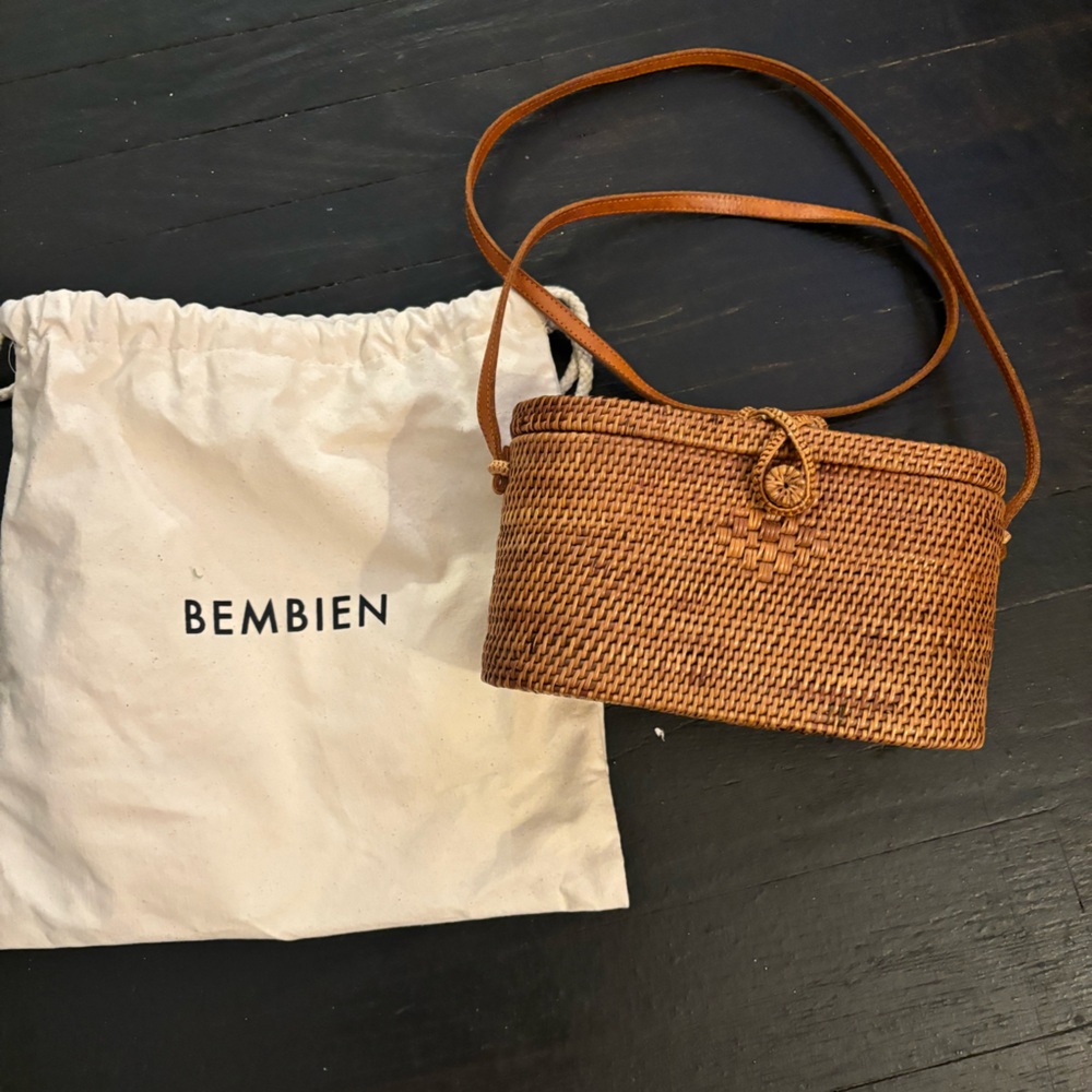 Bembien Brown Woven Crossbody Bag